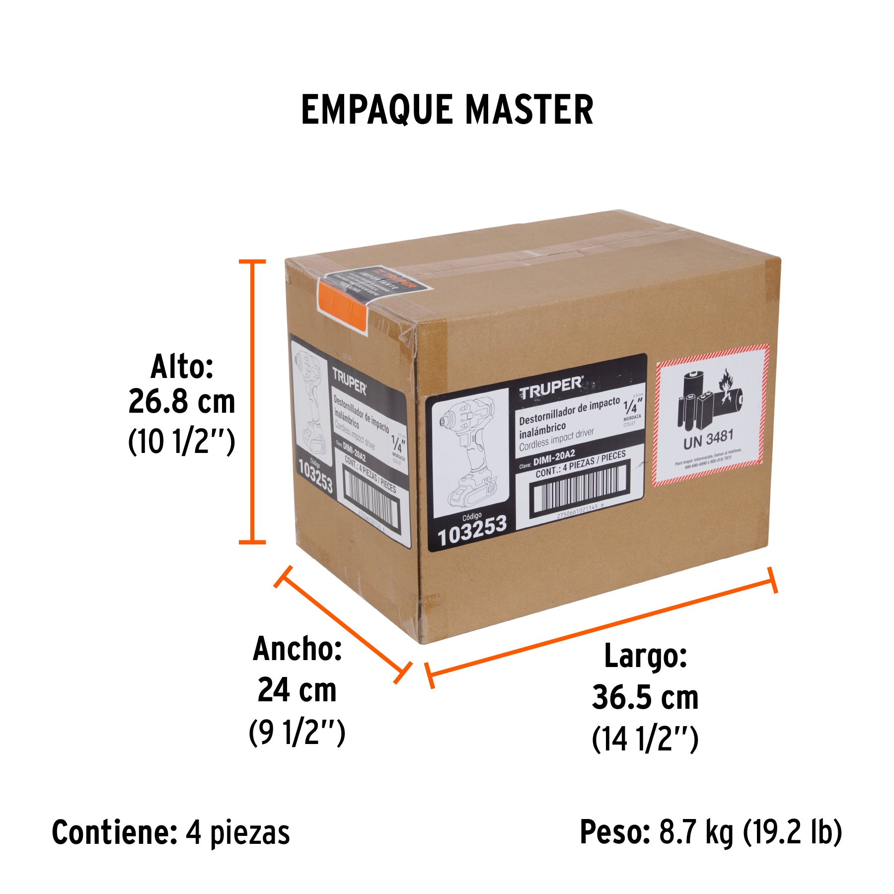 Destornillador impacto inal. 1/4', 20V, 1 bat.2Ah,1 carg.PRO