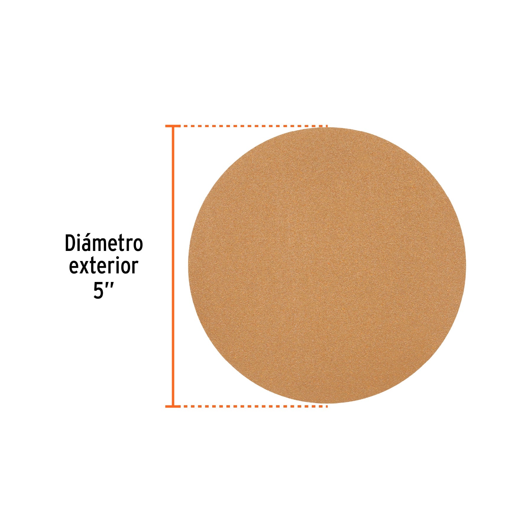 Caja 5 discos de lija p/madera 5' grano 120, velcro, s/perf.