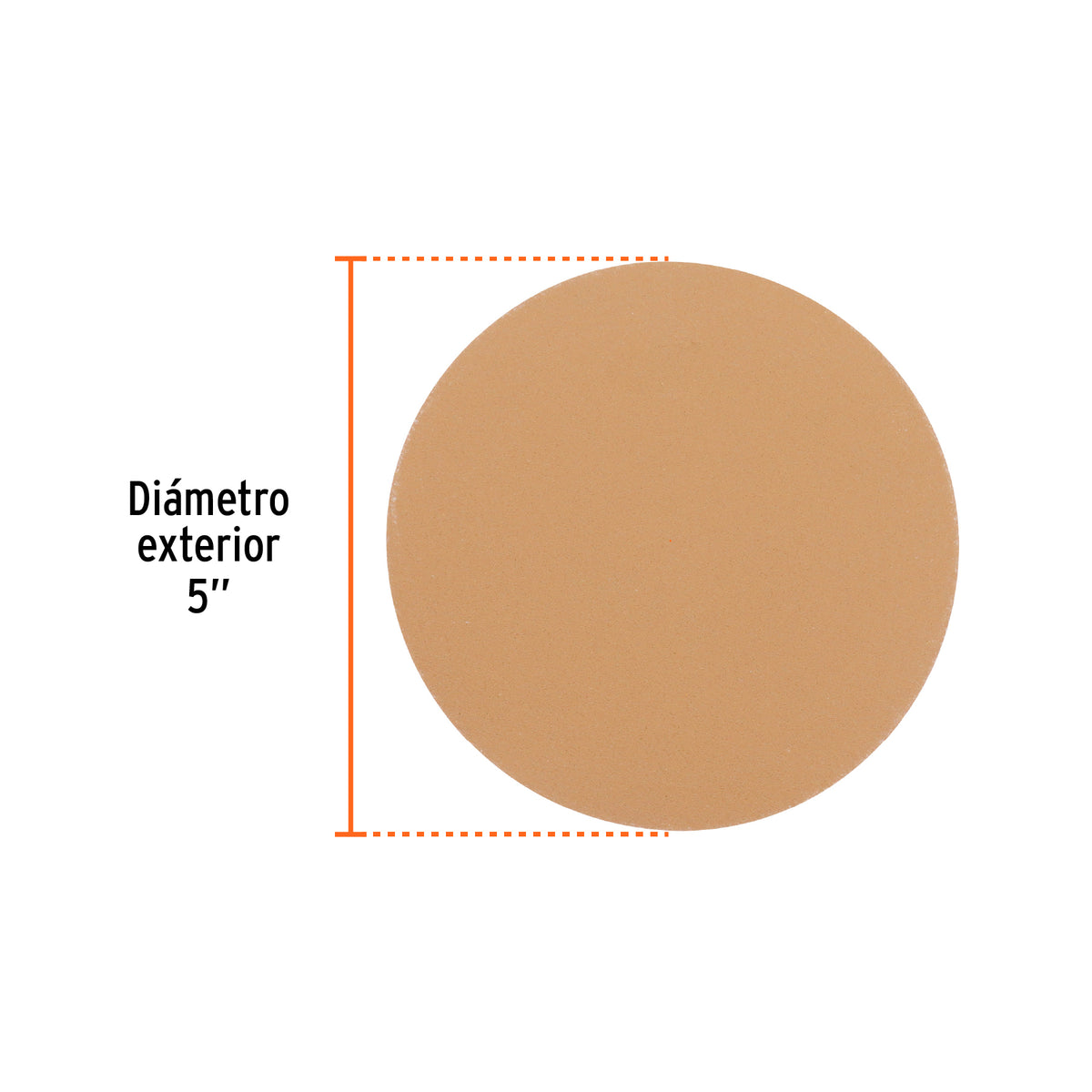 Caja 5 discos de lija p/madera 5' grano 180, velcro, s/perf.