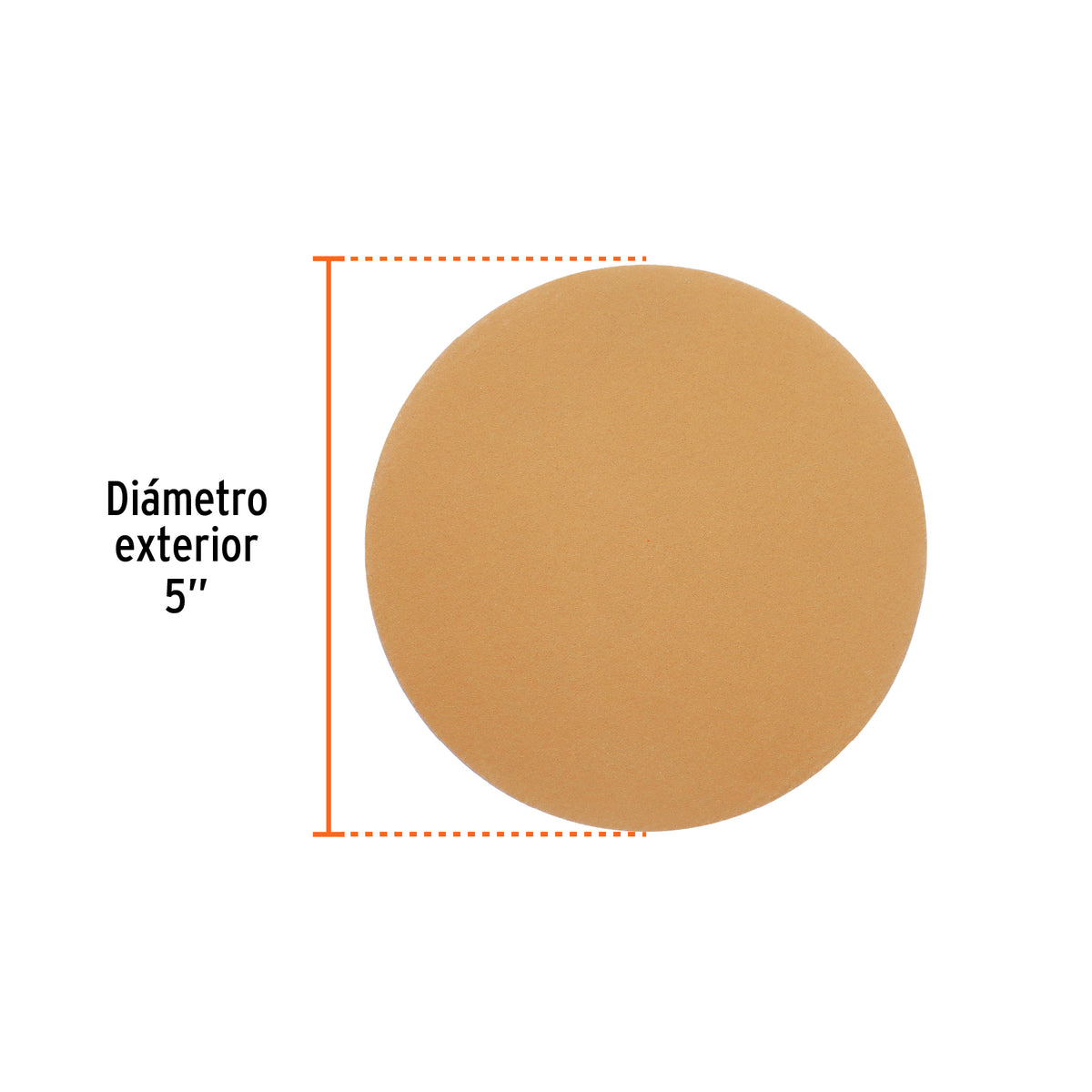 Caja 5 discos de lija p/madera 5' grano 220, velcro, s/perf.