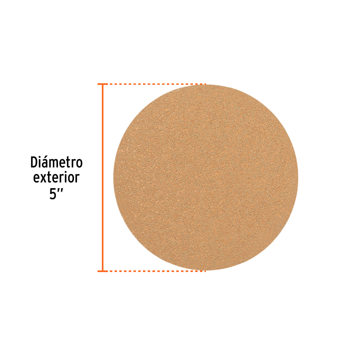 Caja 5 discos de lija p/madera 5' grano 40, velcro, s/perf.