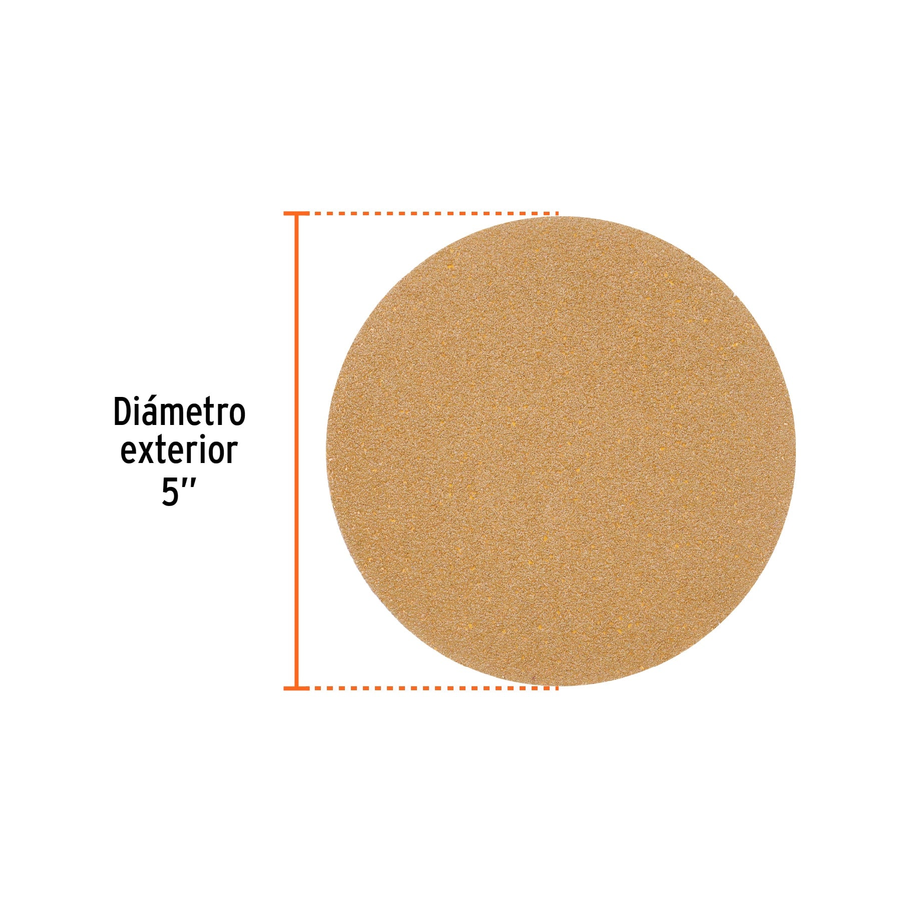 Caja 5 discos de lija p/madera 5' grano 60, velcro, s/perf.