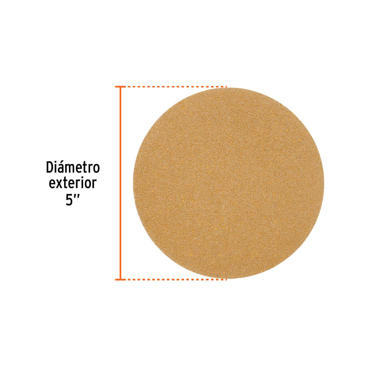 Caja 5 discos de lija p/madera 5' grano 80, velcro, s/perf.
