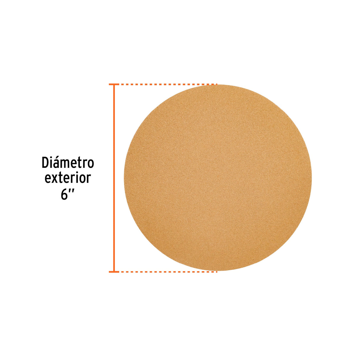 Caja 5 discos de lija p/madera 6' grano 120, velcro, s/perf.