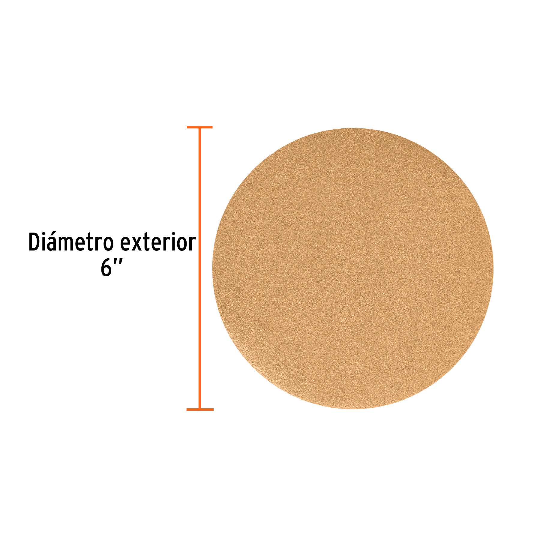 Caja 5 discos de lija p/madera 6' grano 220, velcro, s/perf.