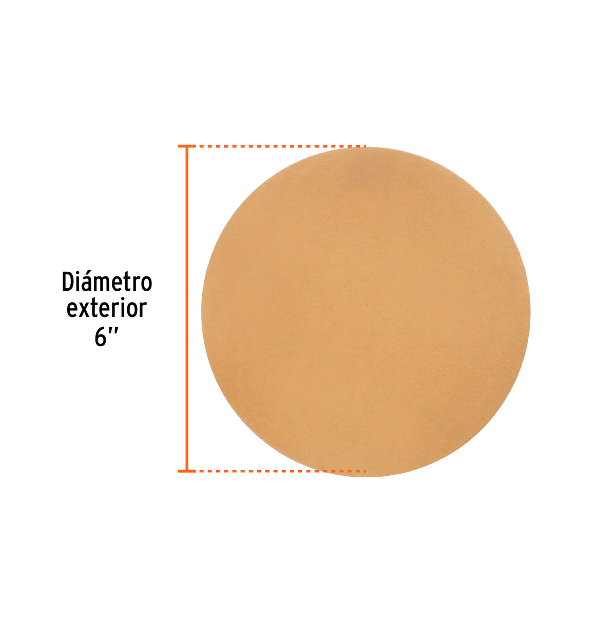 Caja 5 discos de lija p/madera 6' grano 320, velcro, s/perf.