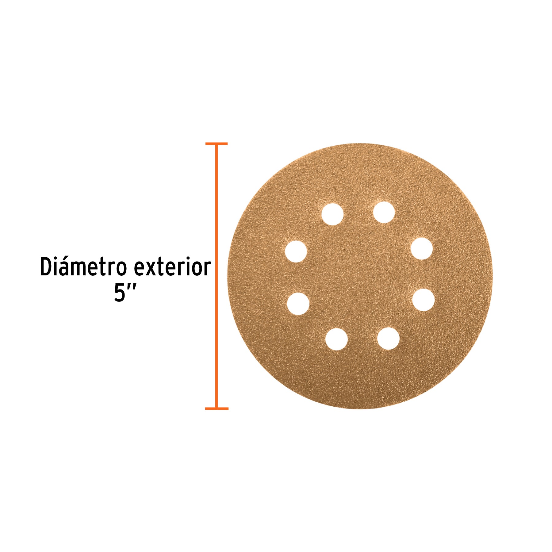 Caja con 5 discos de lija 5' grano 150 lijadora roto- orbita