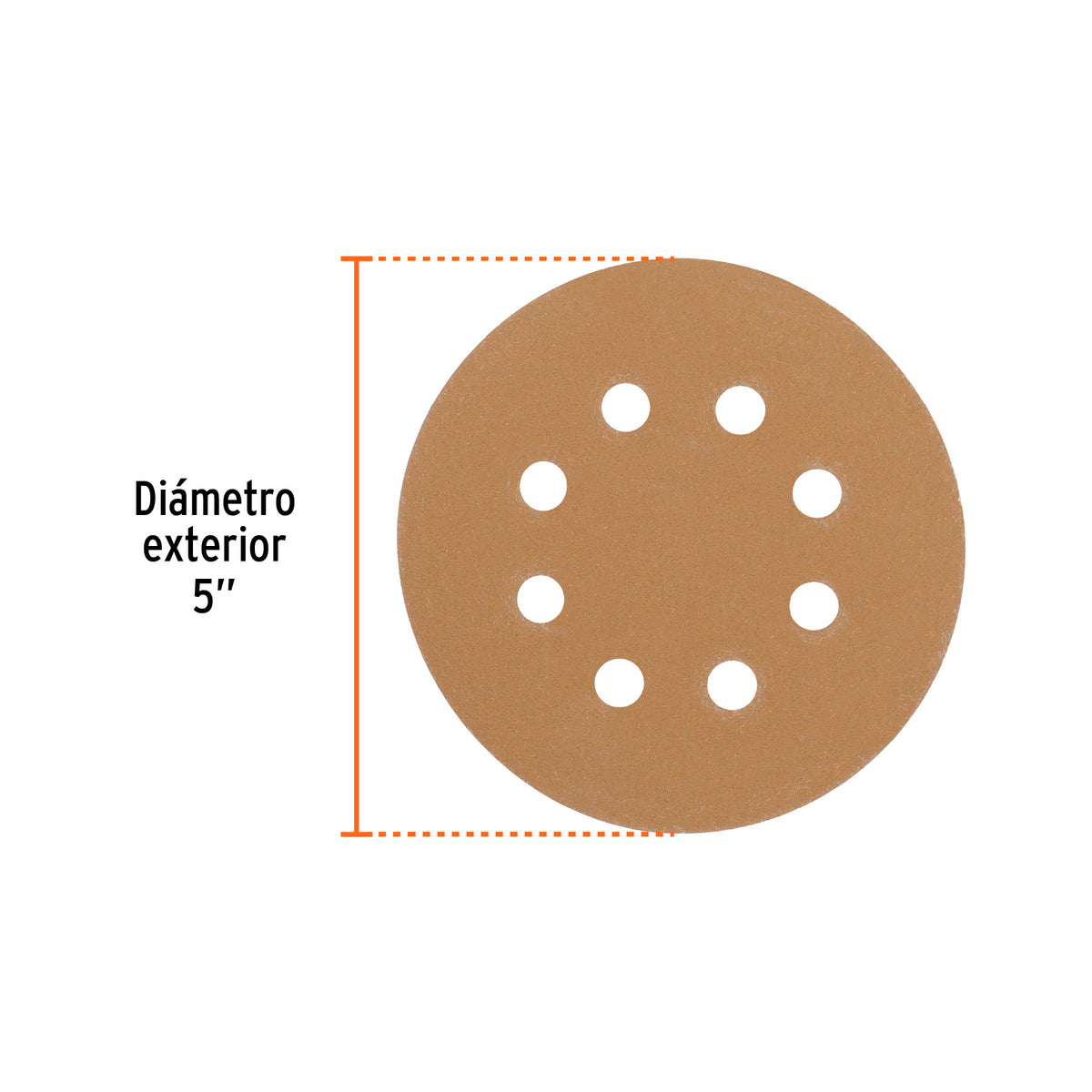 Caja con 5 discos de lija 5' grano 150 lijadora roto- orbita