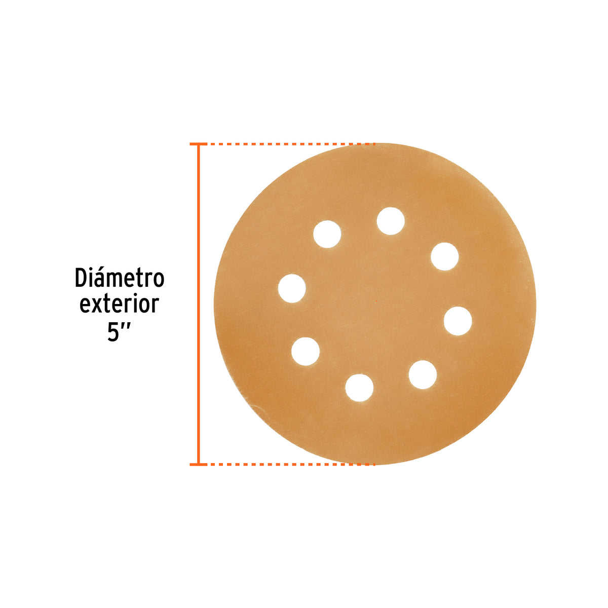 Caja con 5 discos de lija 5' grano 400 lijadora roto- orbita