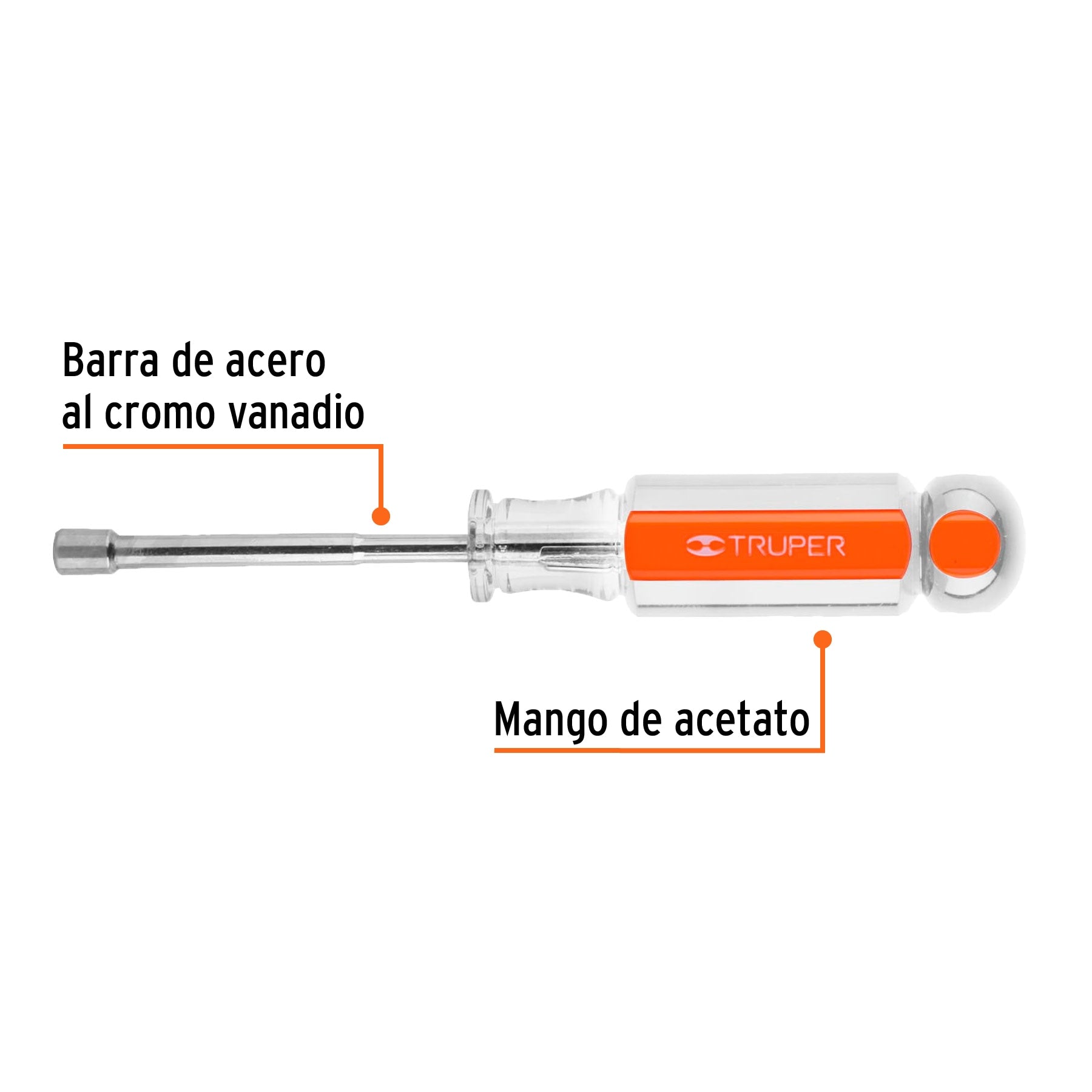 Desarmador de caja 3/16" mango de acetato
