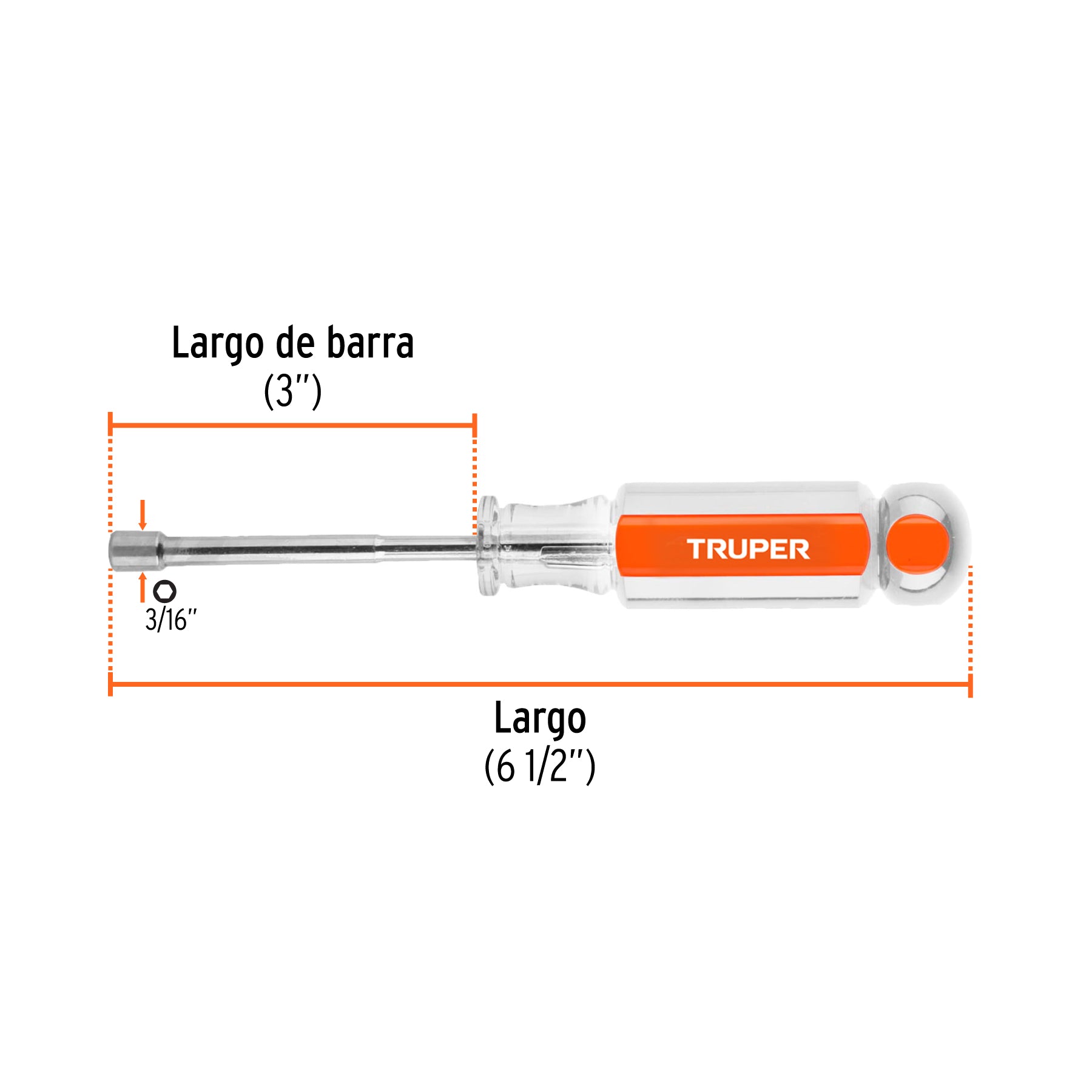 Desarmador de caja 3/16" mango de acetato