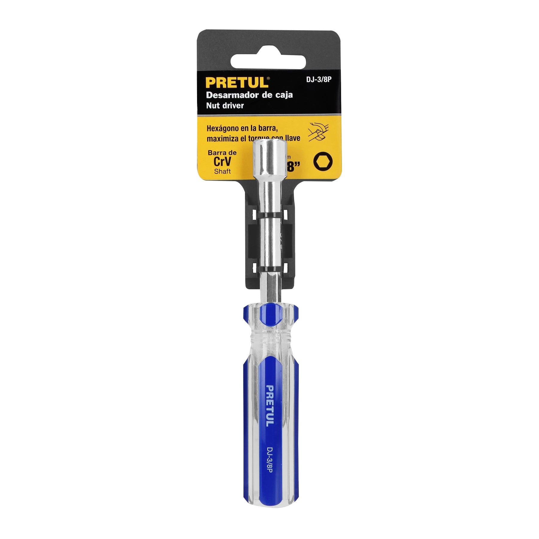 Desarmador de caja 3/8" mango de PVC Pretul