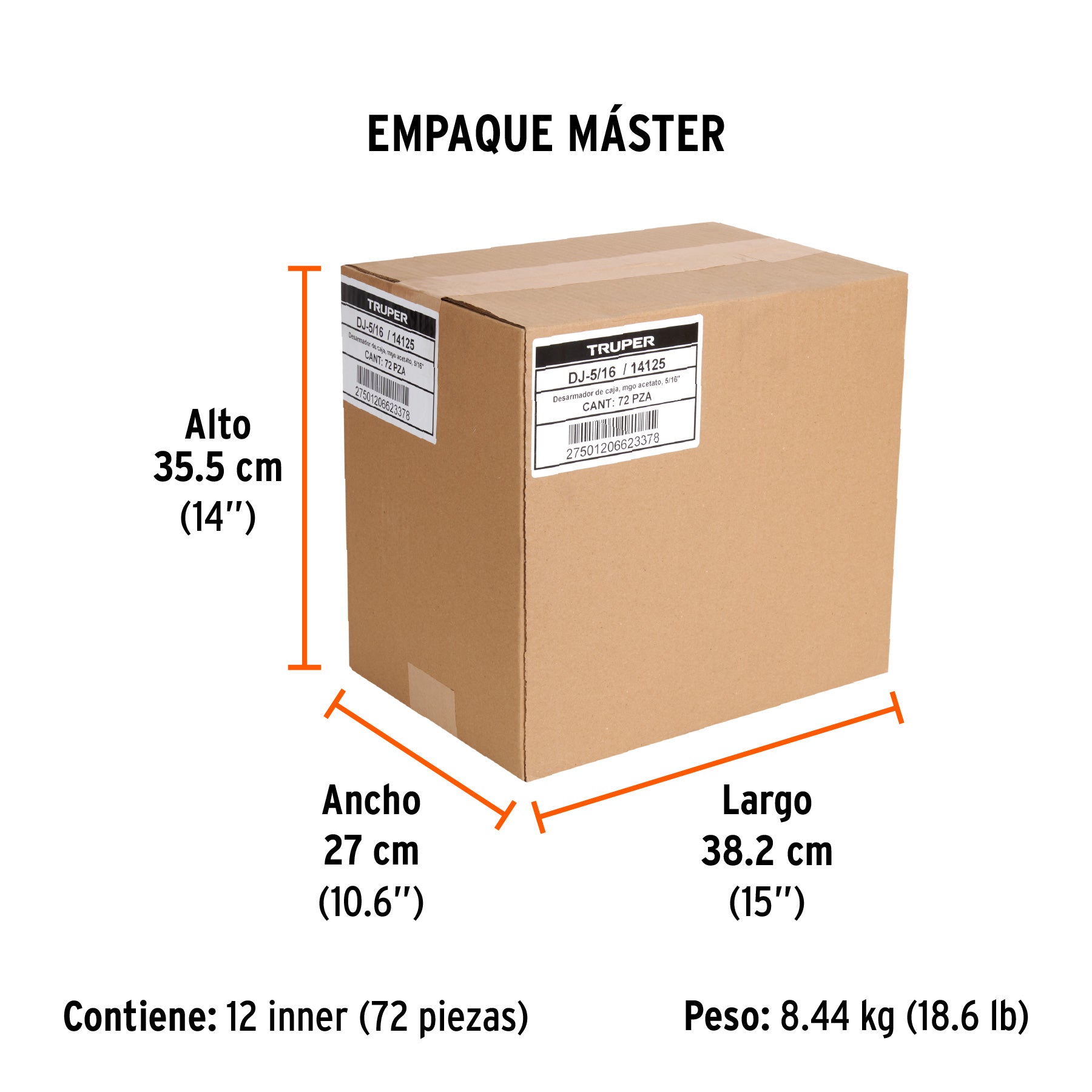 Desarmador de caja 5/16" mango de acetato