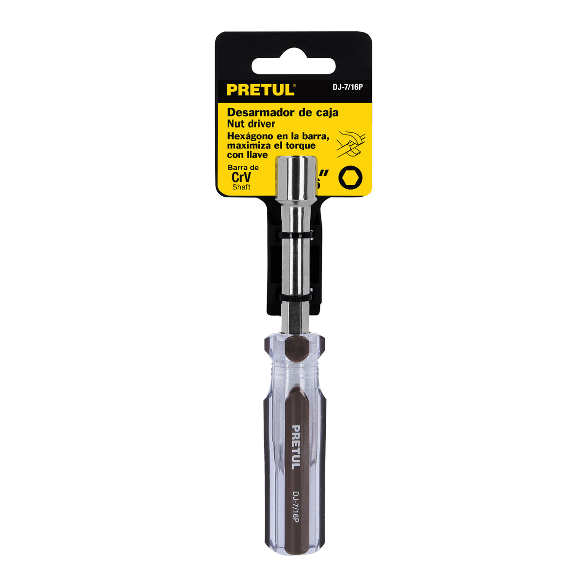 Desarmador de caja 7/16" mango de PVC Pretul