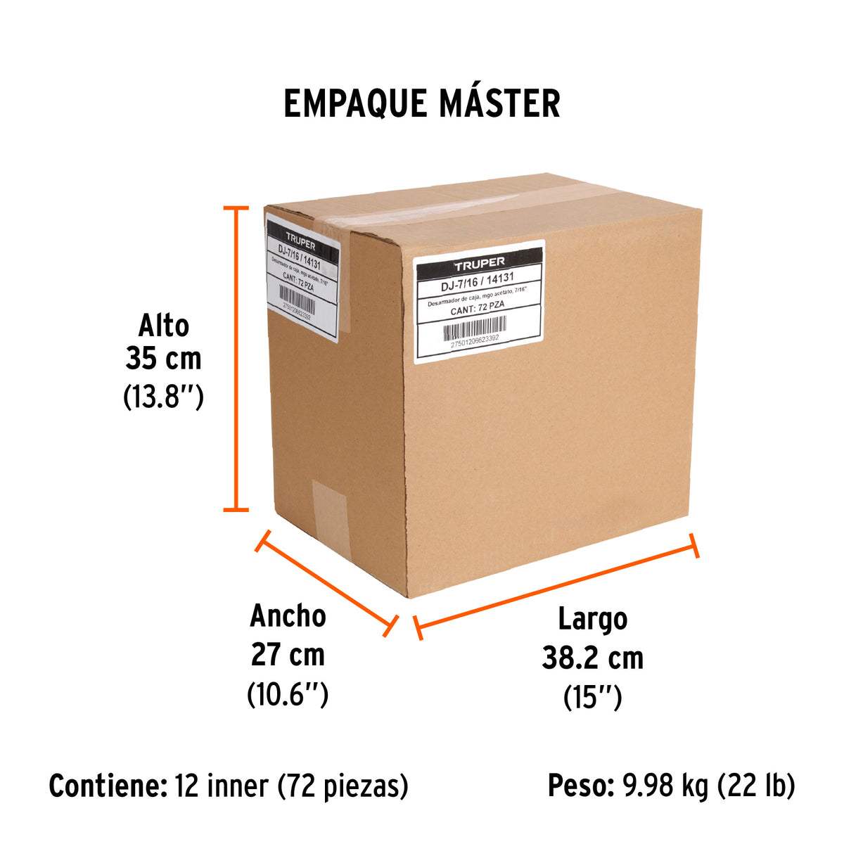 Desarmador de caja 7/16" mango de acetato