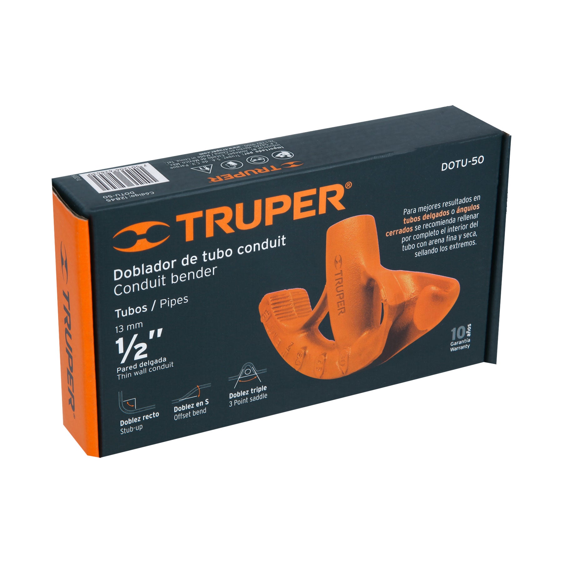Doblador de tubo conduit, hasta 1/2"