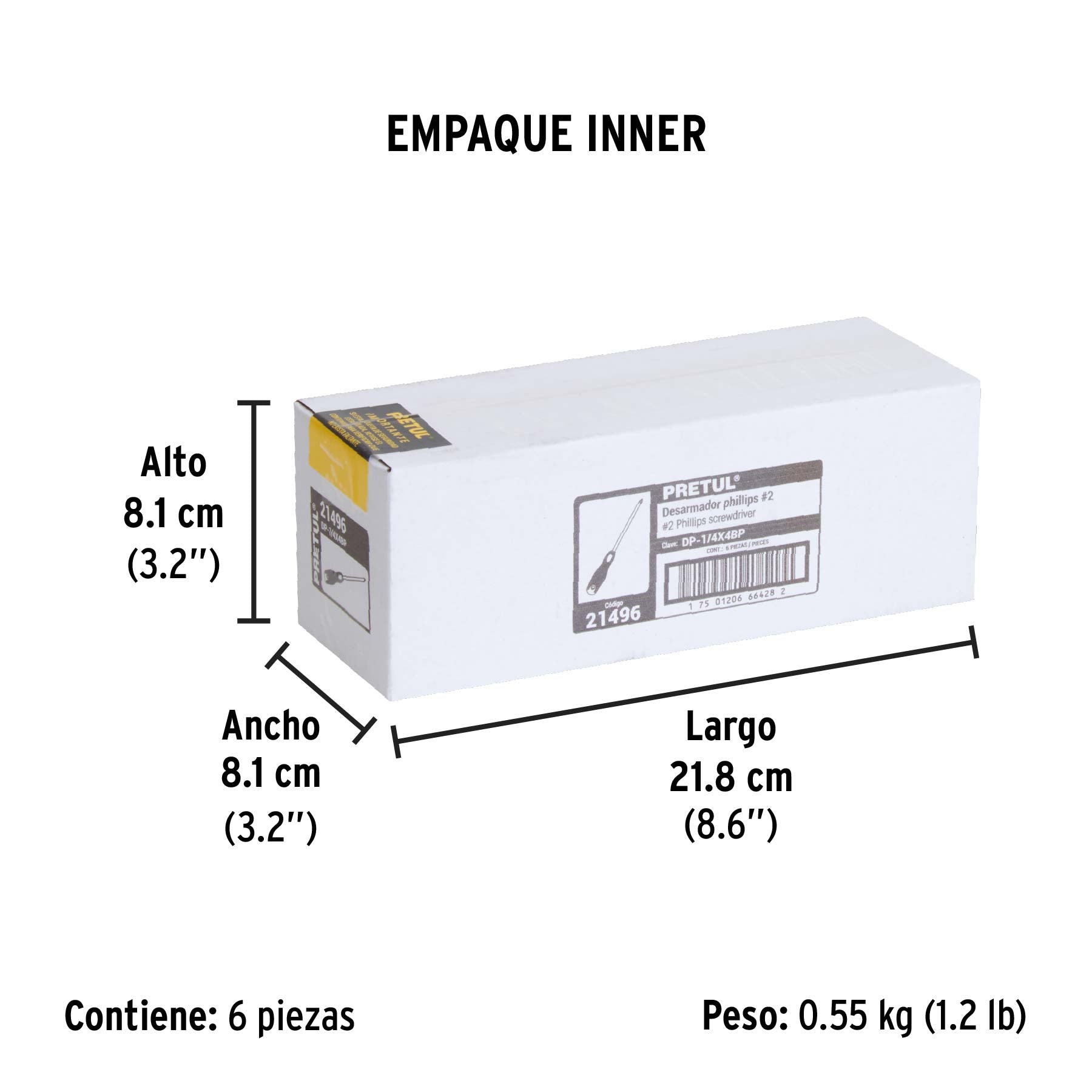 Desarmador punta phillips, 1/4x4", mgo comfort grip, pretul
