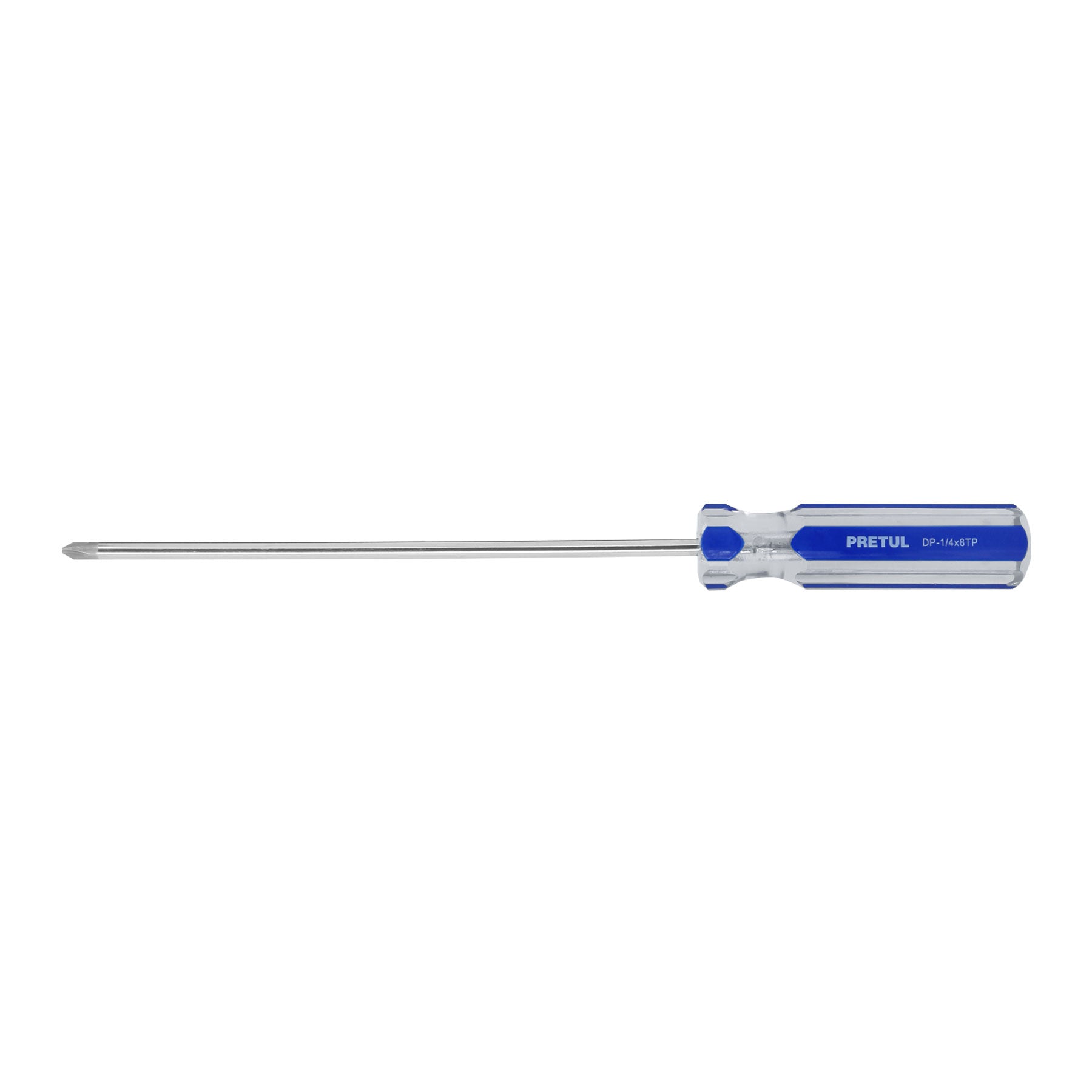 Desarmador punta phillips, 1/4 x 8", mango pvc, pretul