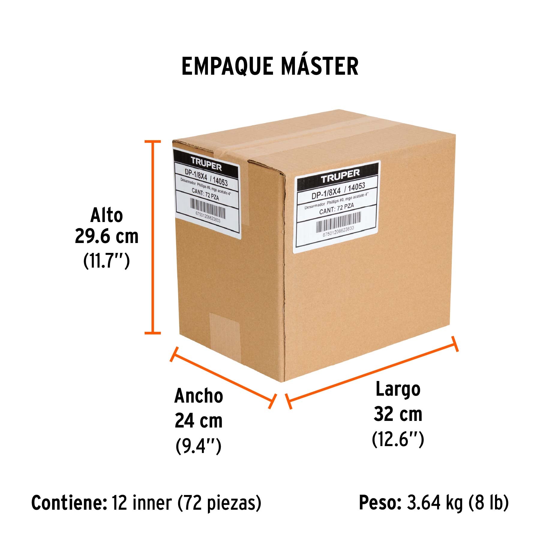 Desarmador punta phillips # 0, mango de acetato 4"