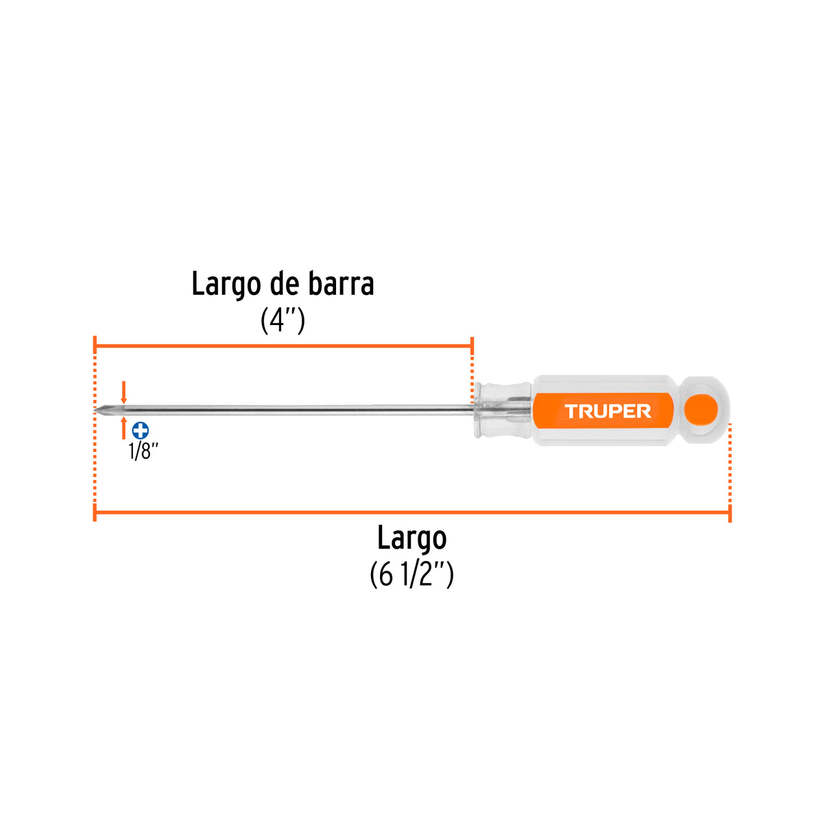 Desarmador punta phillips # 0, mango de acetato 4"