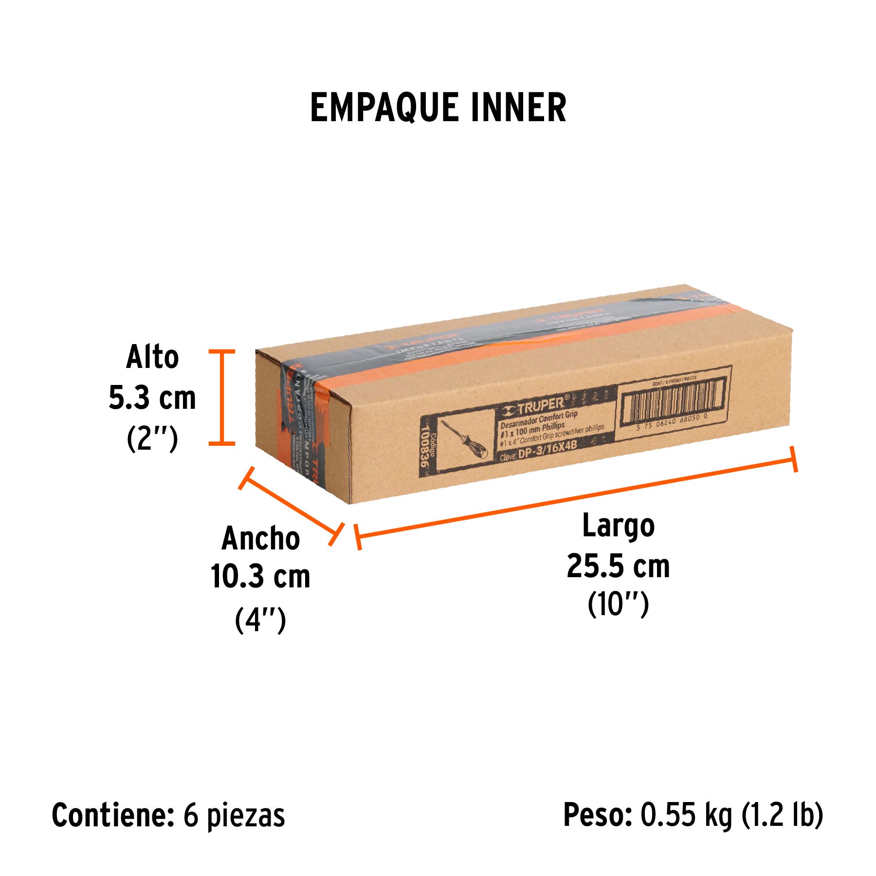 DESARMADOR DE CRUZ MANGO COMFORT GRIP 3/16"X4"