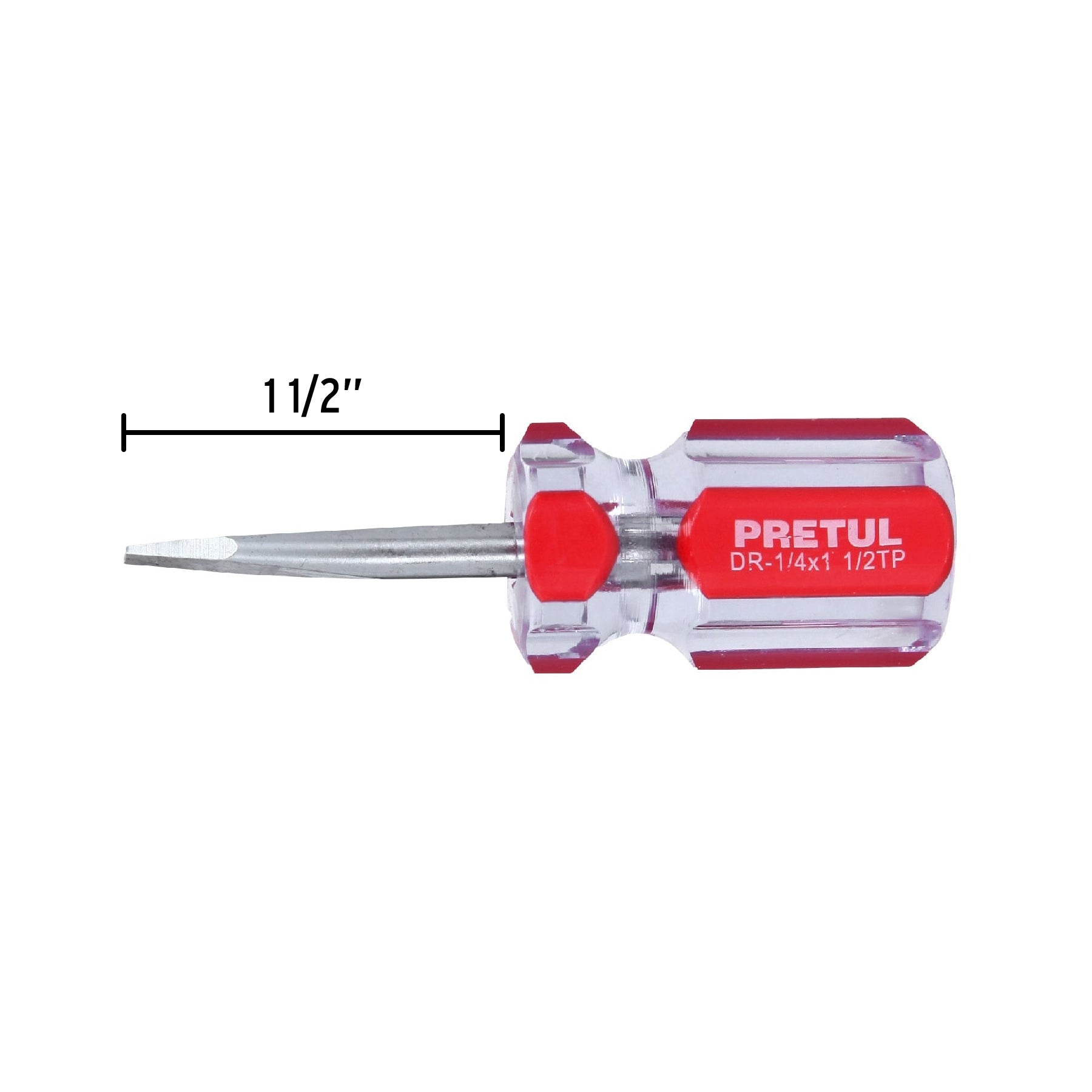 Desarmador plano, 1/4 x 1-1/2", mango pvc, pretul