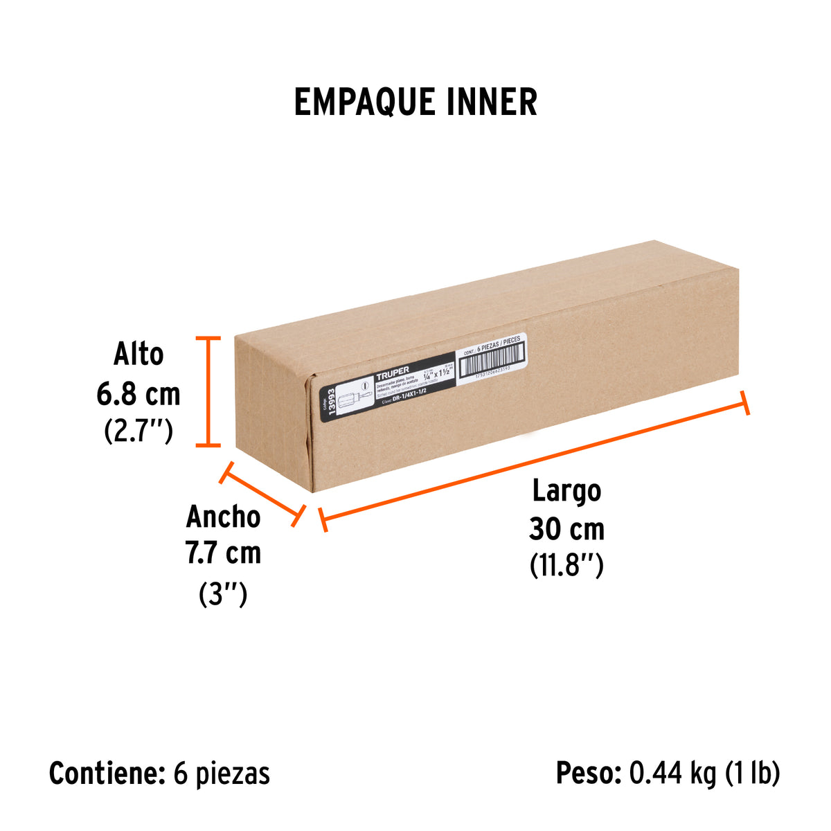 Desarmador plano 1/4x1-1/2" mango de acetato