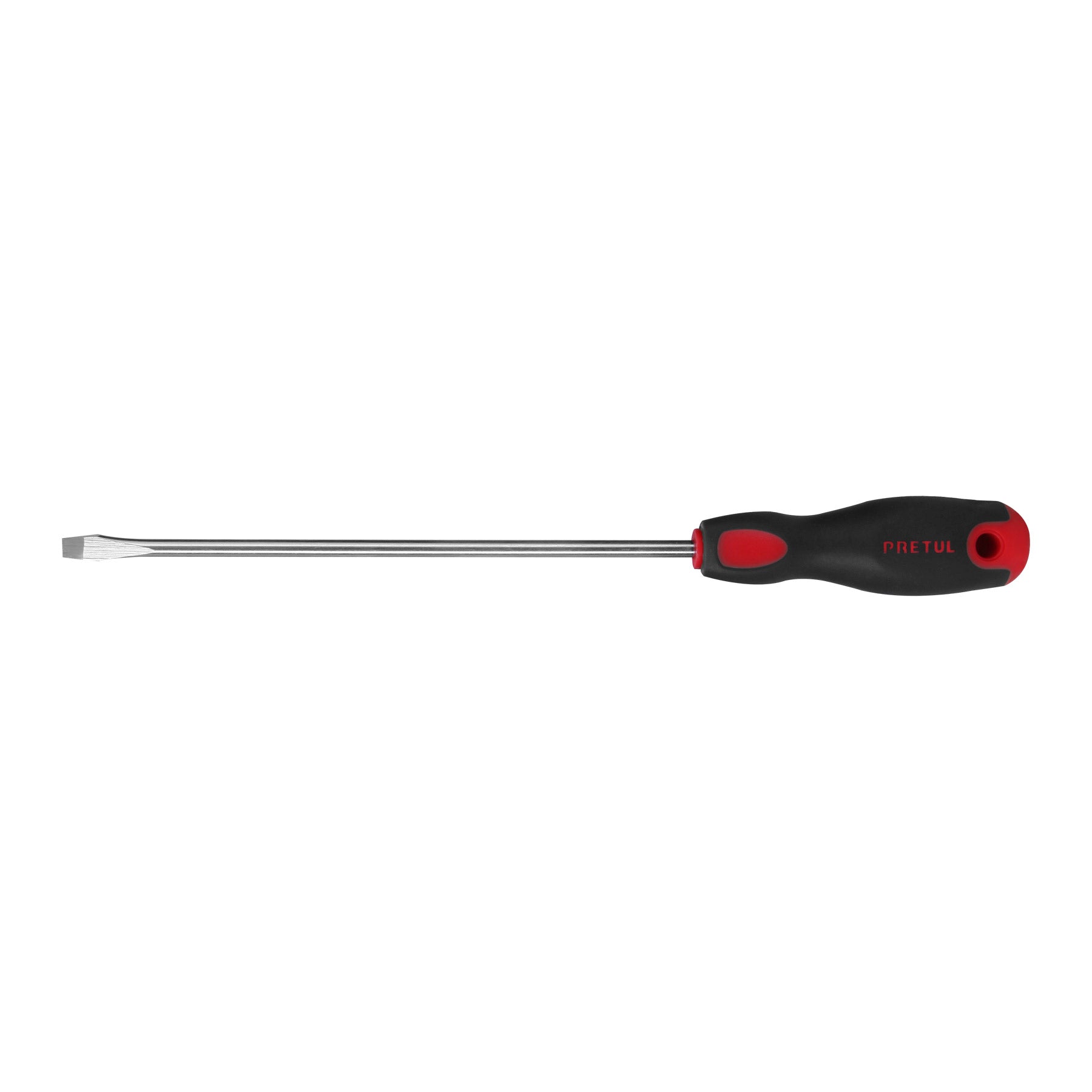 Desarmador plano, 1/4x8", mango comfort grip, pretul