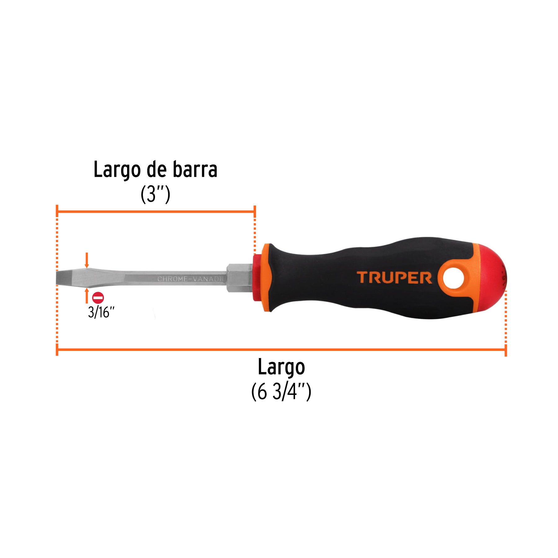 DESARMADOR MANGO COMFORT GRIP 3/16"X3"
