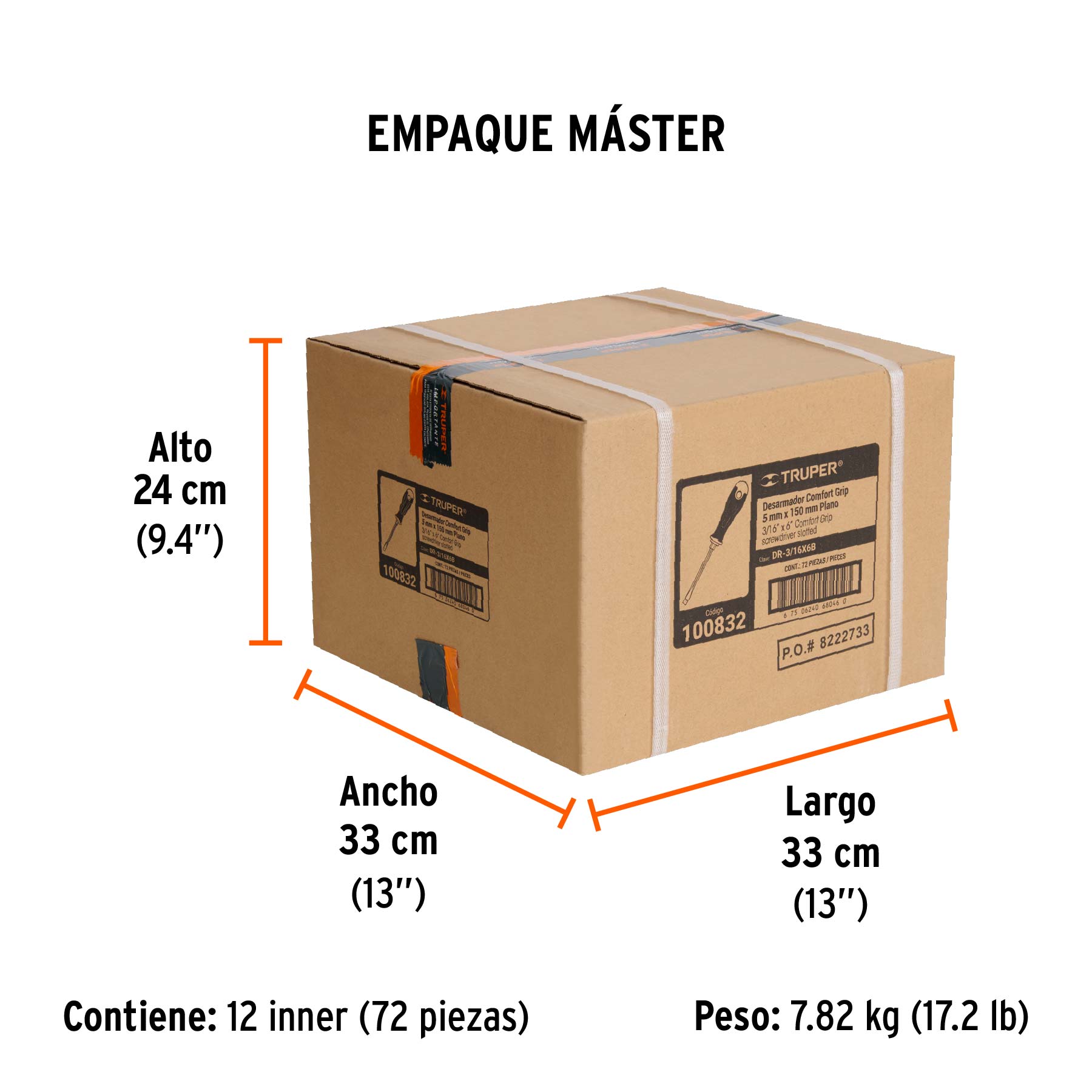 DESARMADOR PLANO MANGO COMFORT GRIP 3/16"X6"