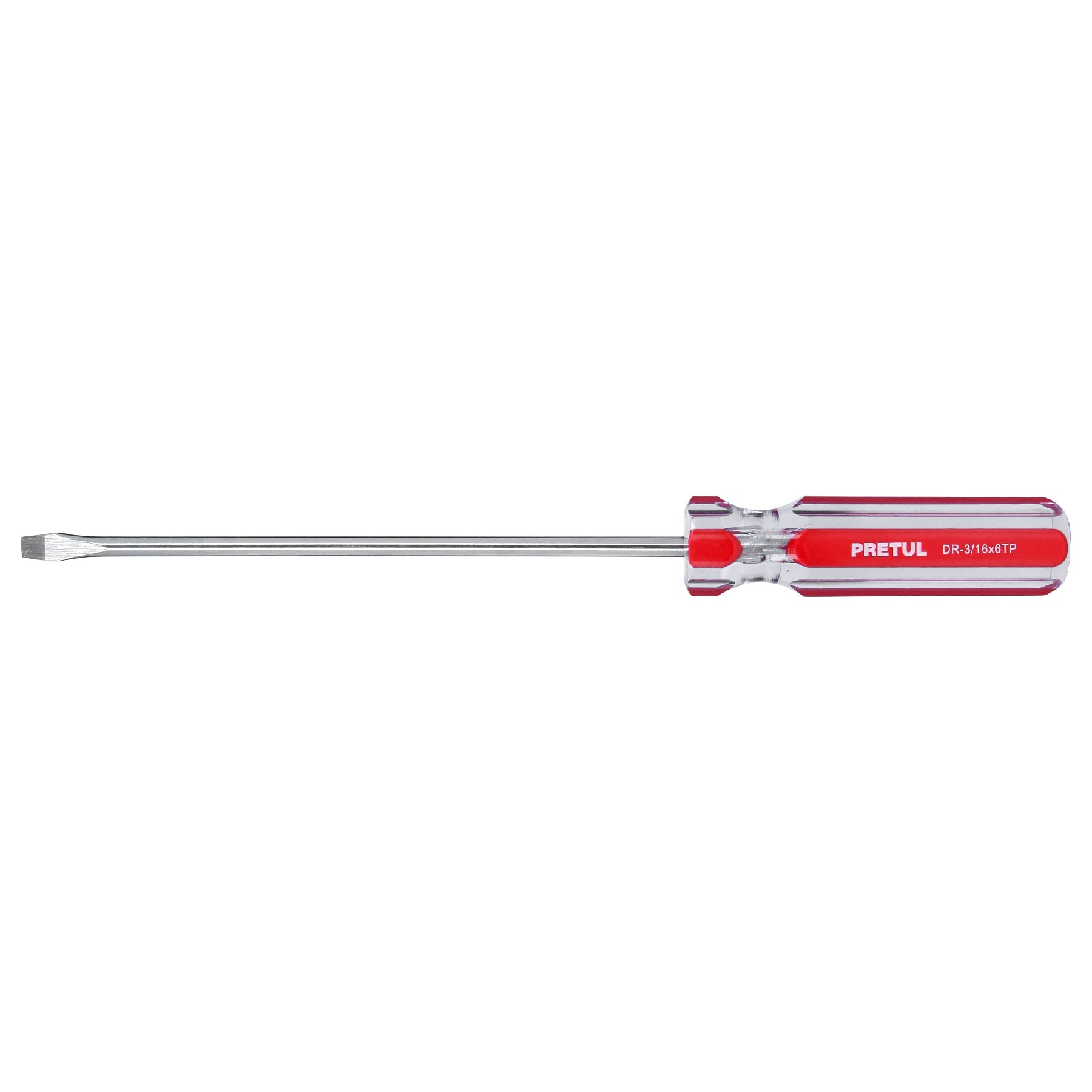 Desarmador plano, 3/16 x 6", mango pvc, pretul