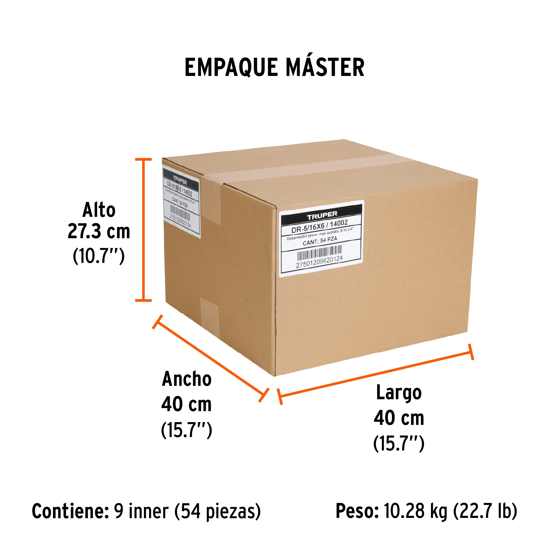 Desarmador plano 5/16x6" mango de acetato
