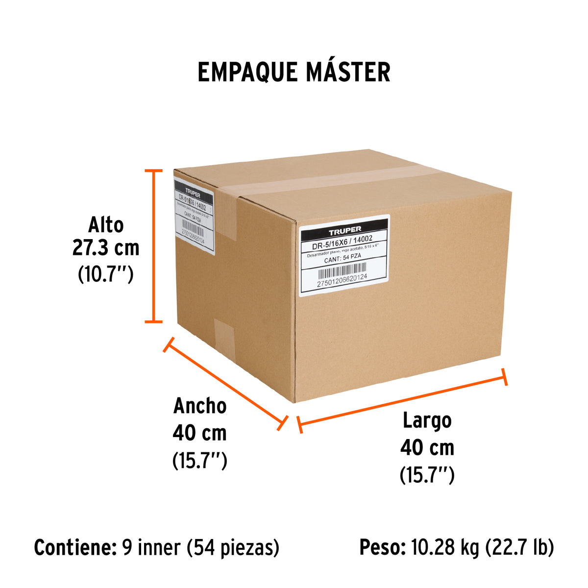 Desarmador plano 5/16x6" mango de acetato