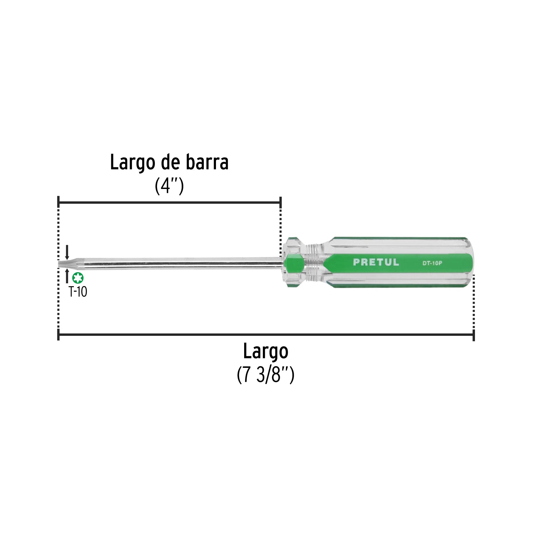 Desarmador punta Torx T 10 mango de PVC Pretul