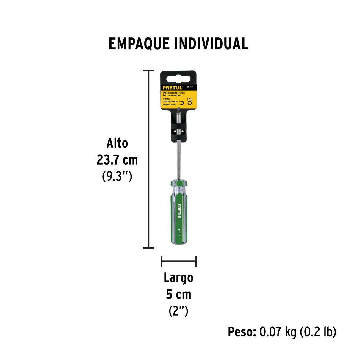 Desarmador punta Torx T 15 mango de PVC Pretul