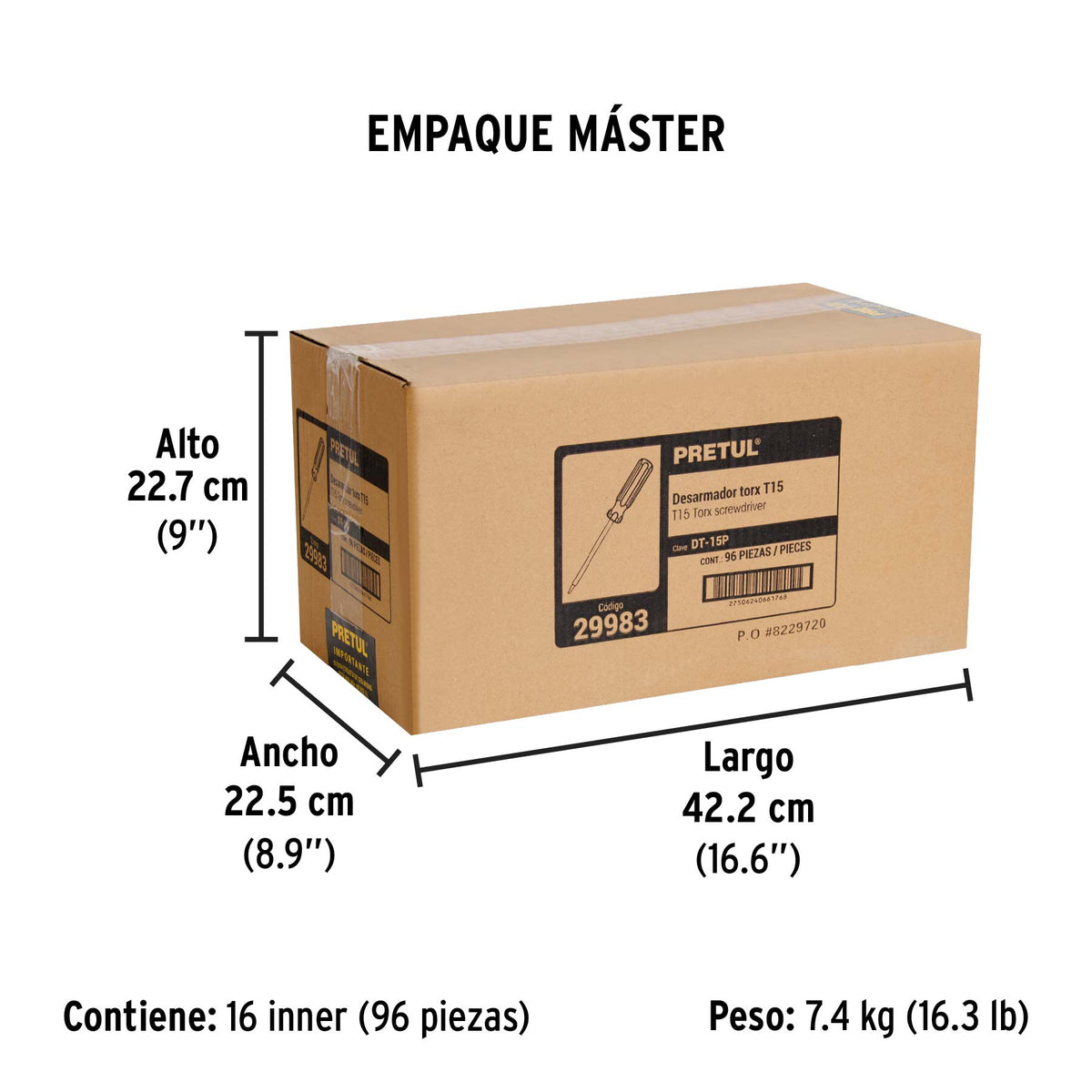 Desarmador punta Torx T 15 mango de PVC Pretul