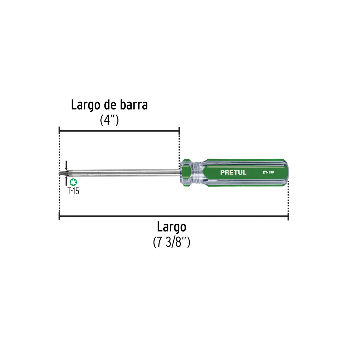 Desarmador punta Torx T 15 mango de PVC Pretul
