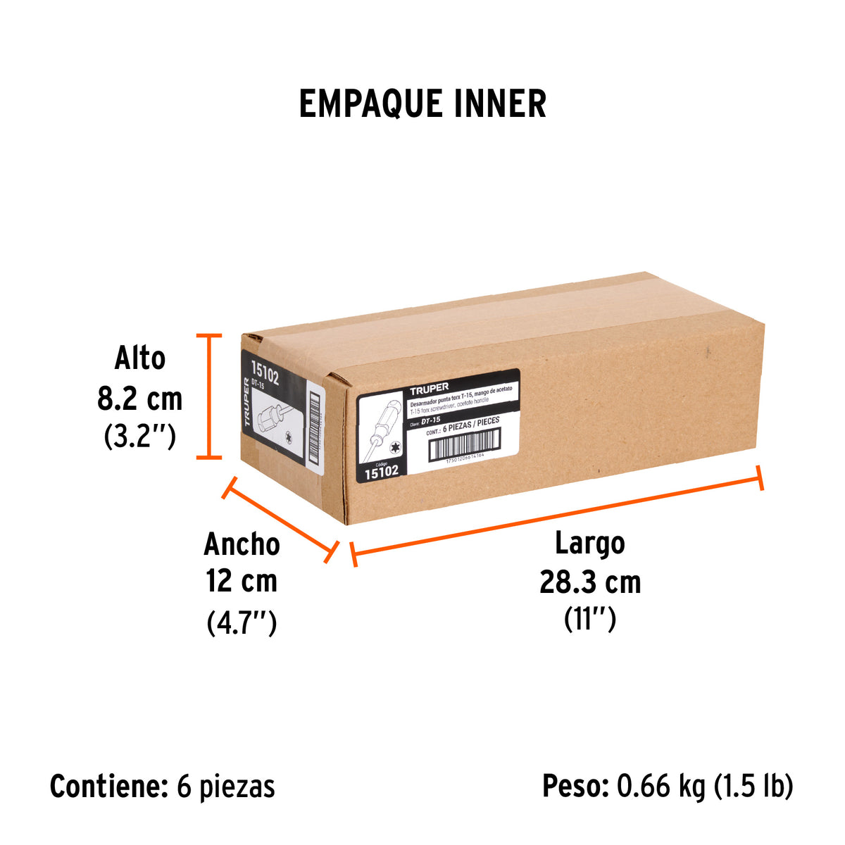Desarmador punta Torx T 15 mango de acetato