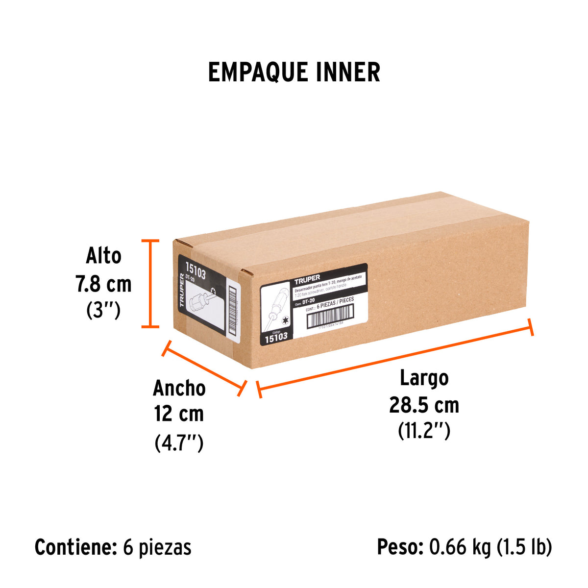 Desarmador punta Torx T 20 mango de acetato