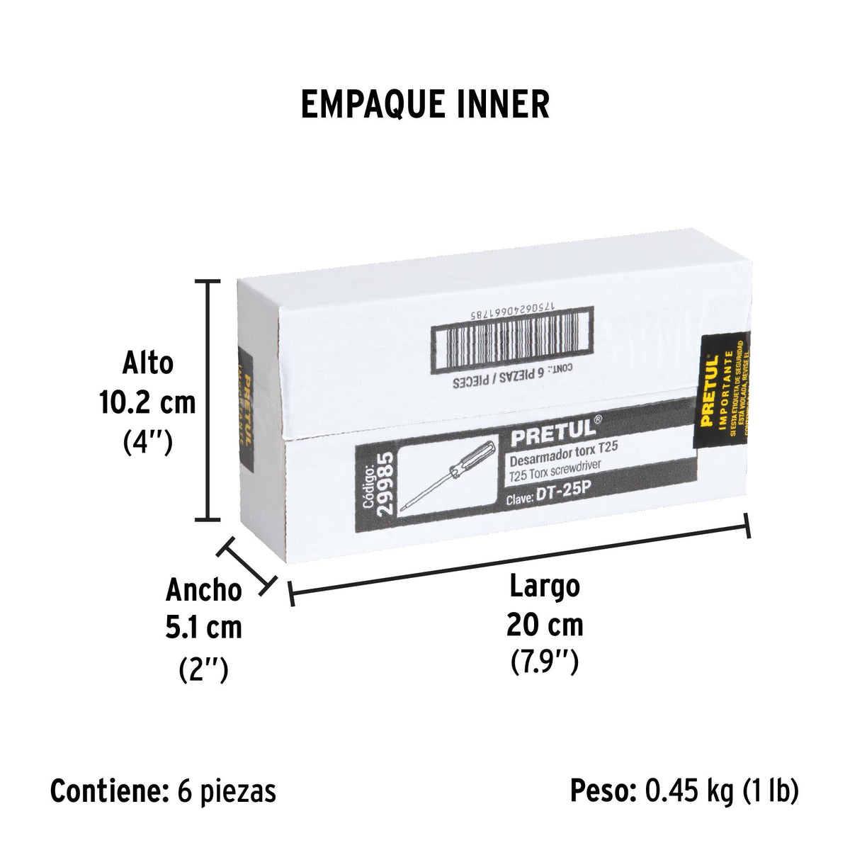 Desarmador punta Torx T 25 mango de PVC Pretul