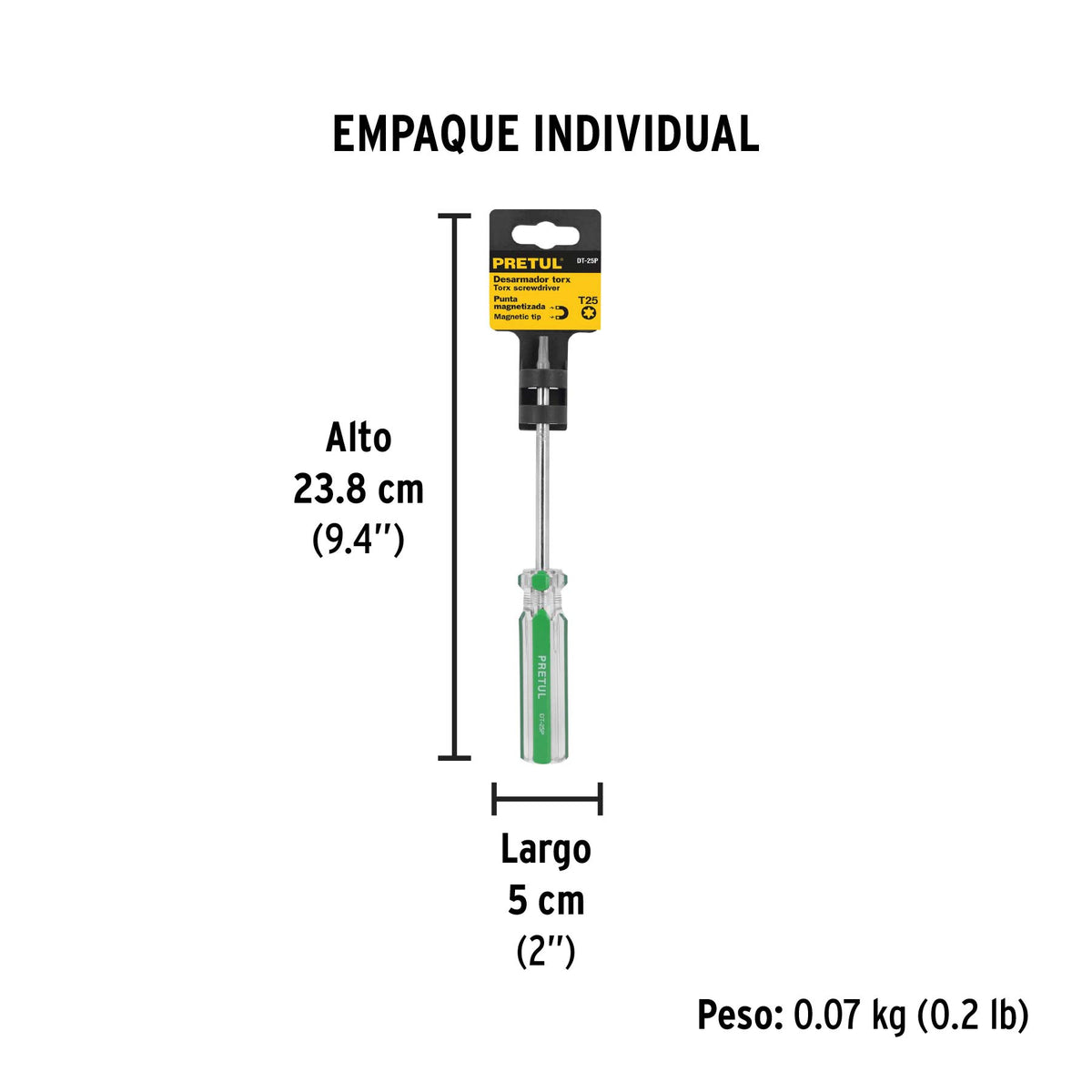 Desarmador punta Torx T 25 mango de PVC Pretul