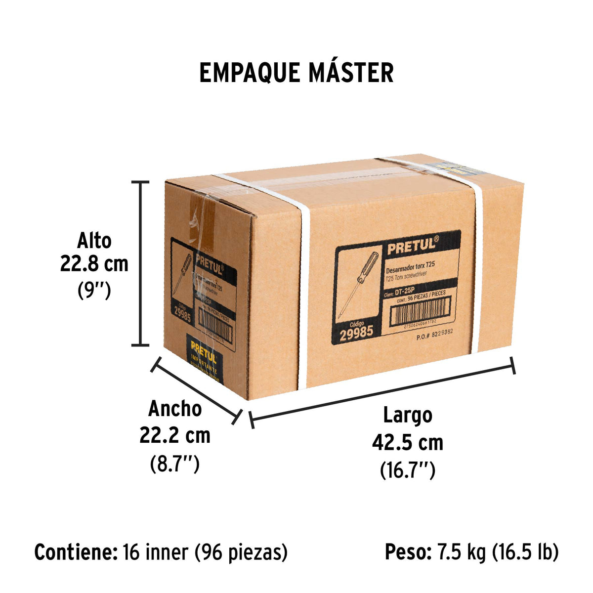 Desarmador punta Torx T 25 mango de PVC Pretul
