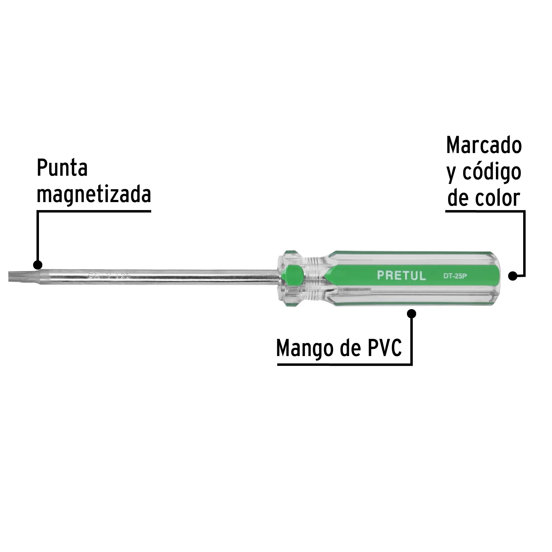Desarmador punta Torx T 25 mango de PVC Pretul