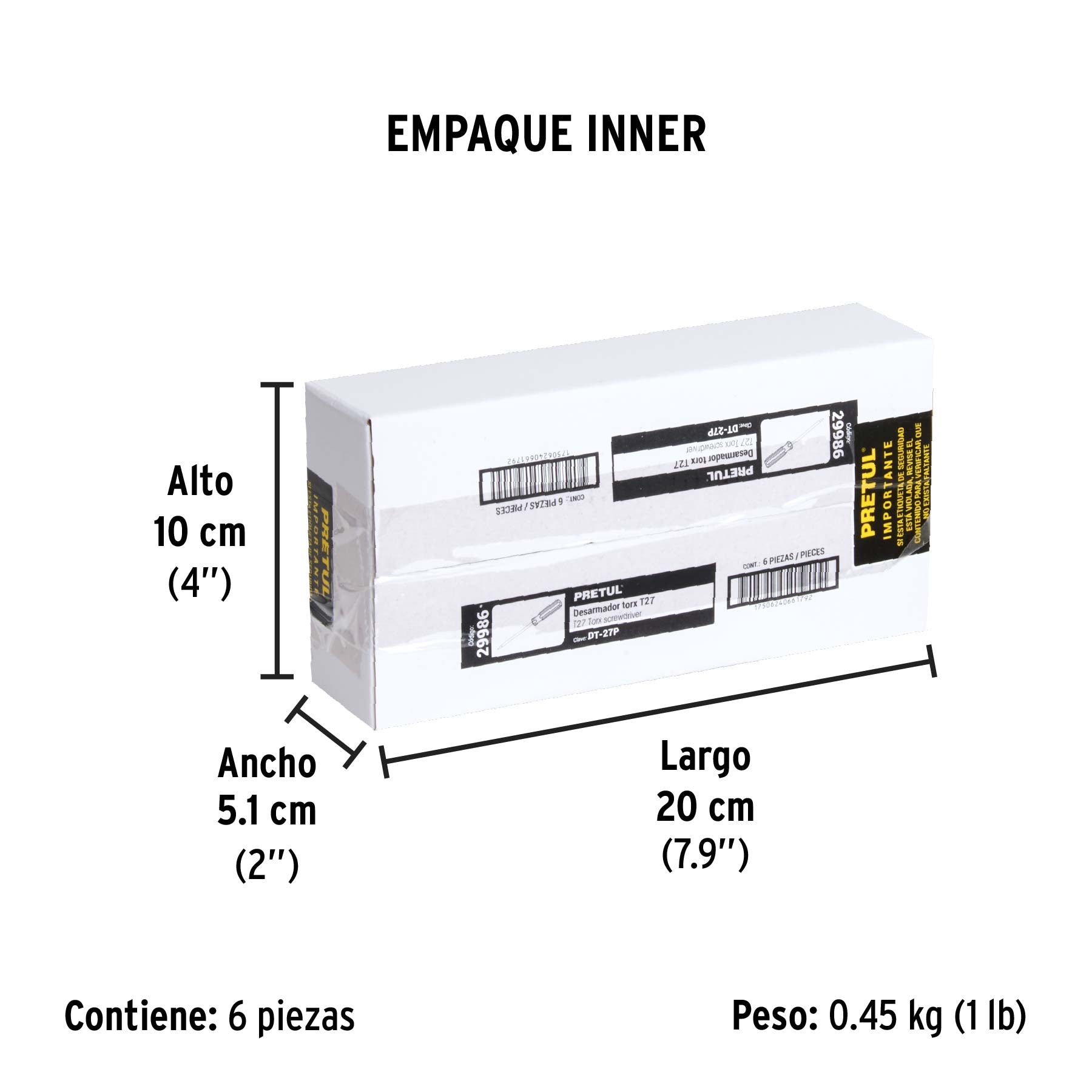 Desarmador punta Torx T 27 mango de PVC Pretul
