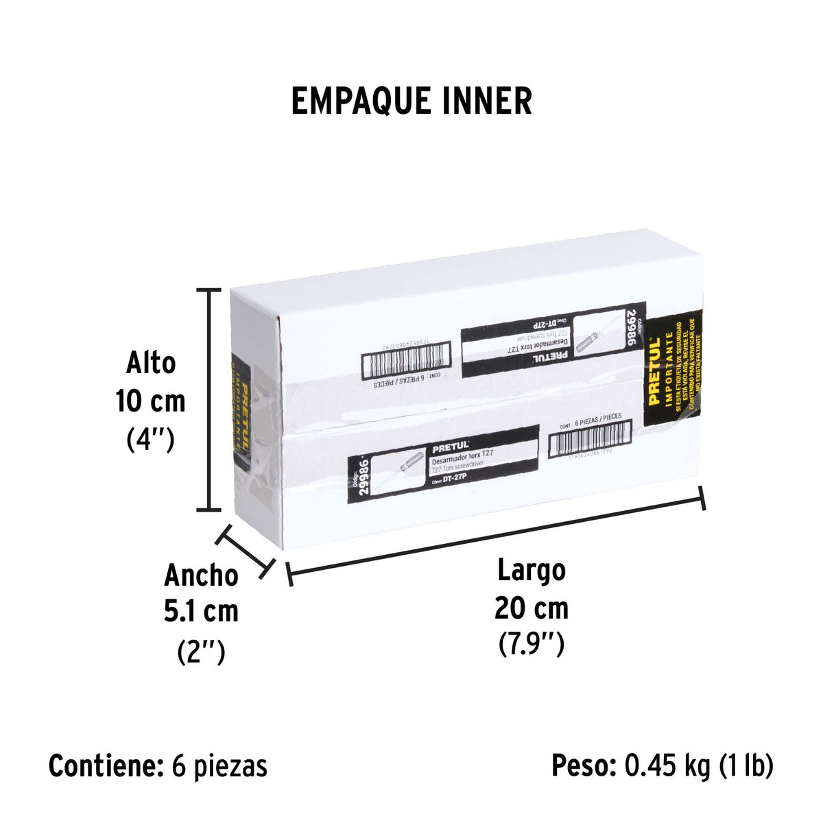 Desarmador punta Torx T 27 mango de PVC Pretul