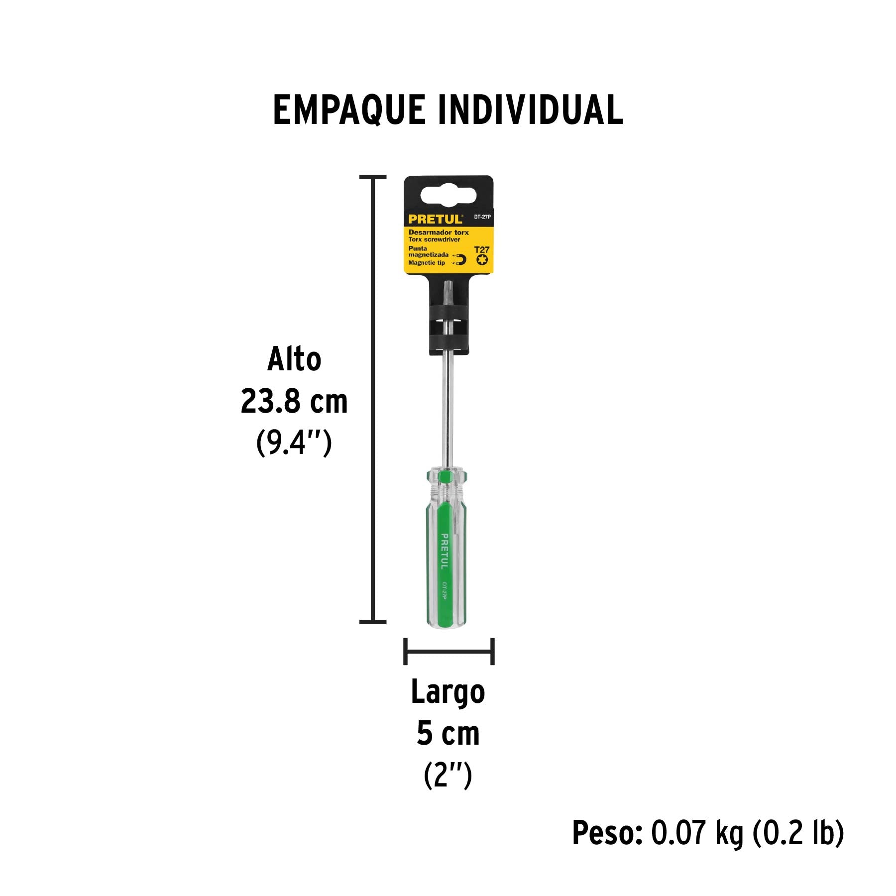 Desarmador punta Torx T 27 mango de PVC Pretul