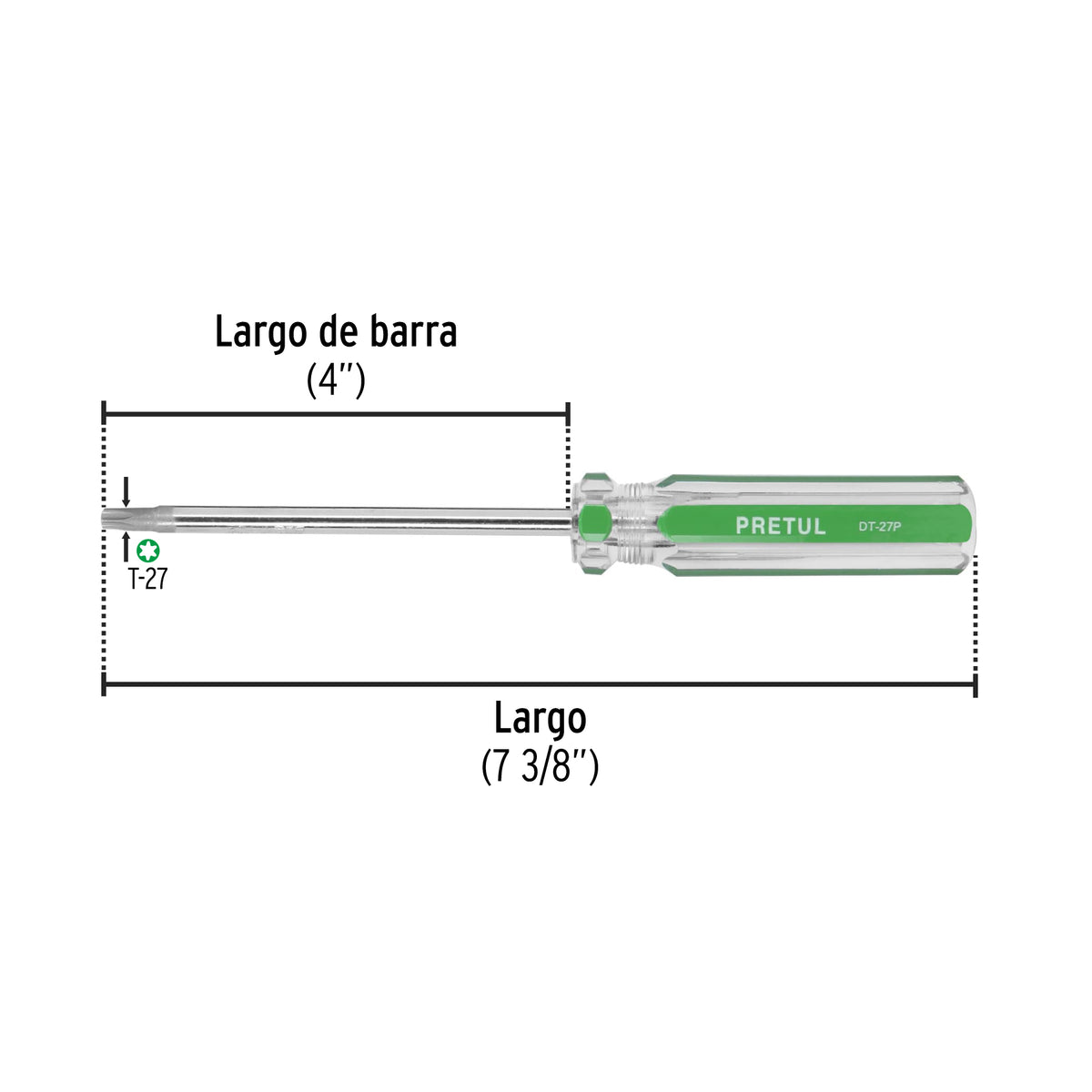 Desarmador punta Torx T 27 mango de PVC Pretul
