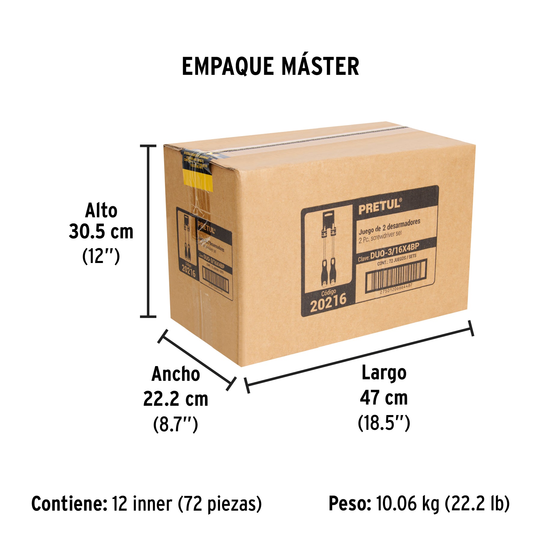 Duo de desarmadores, 3/16x4, mango comfort grip, pretul