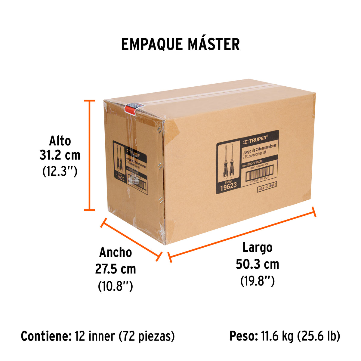 Juego de 2 desarmadores 1/4x4 mango comfort grip