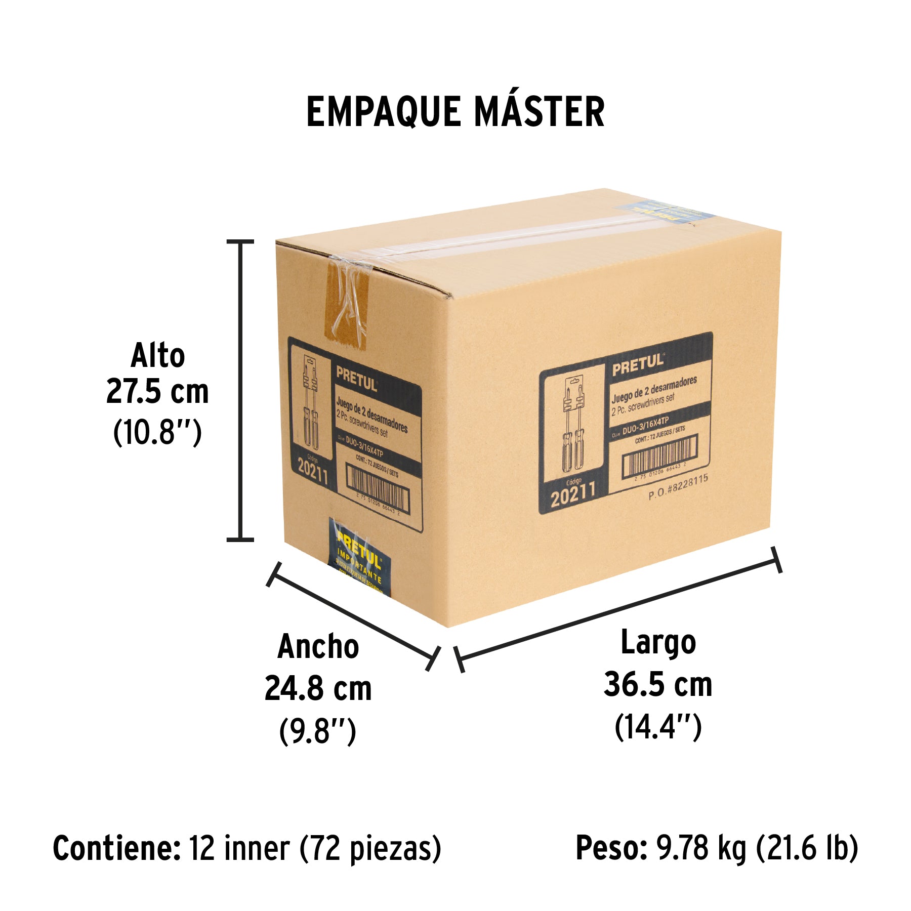 Duo de desarmadores, 3/16x4, mango PVC, Pretul